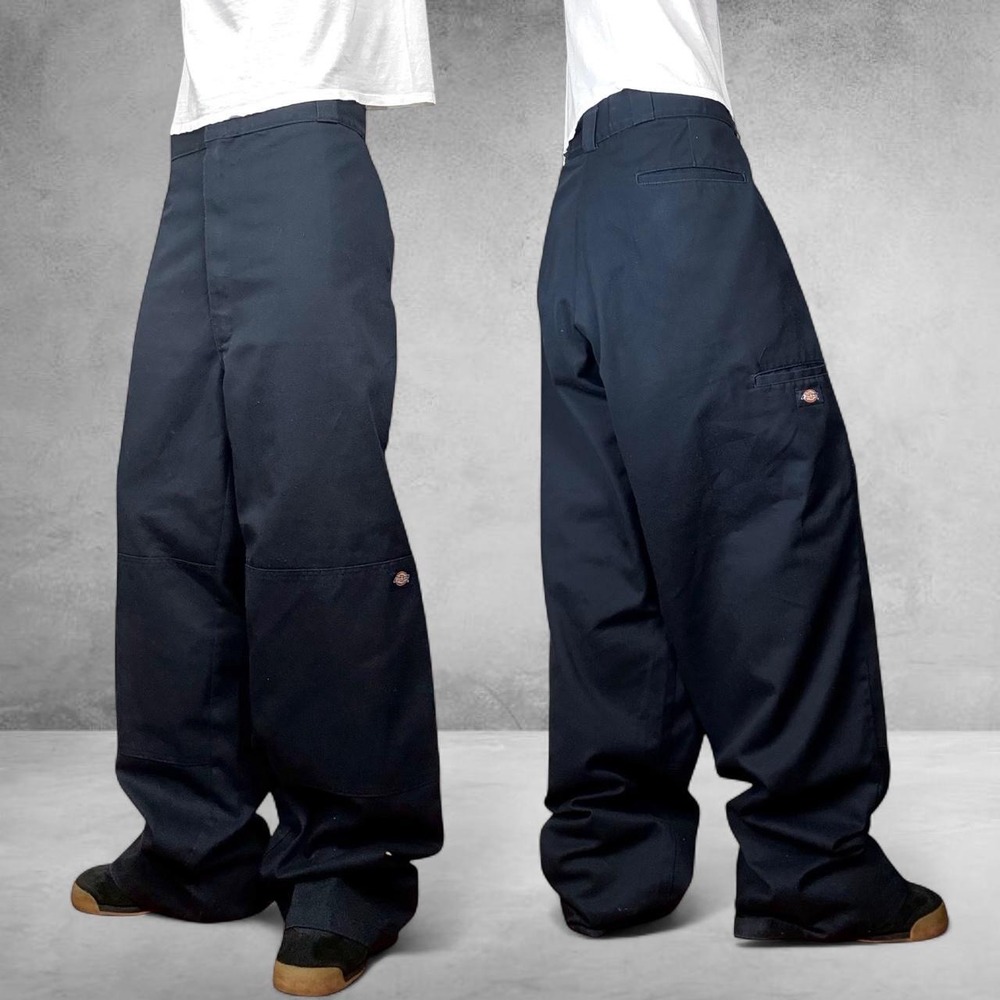 Dickies Loose Fit Double Knee Work Pants Men's Size 40x32 Navy Blue
